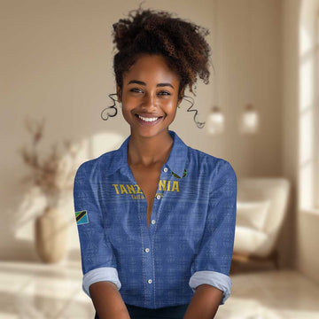 Custom Tanzania Football Women Casual Shirt Taifa Stars Go Champions LT15