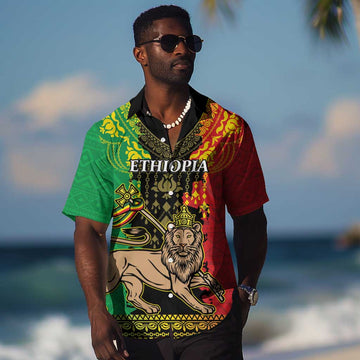 Personalised Afro Ethiopia Hawaiian Shirt Lion Of Judah - African Pattern LT15