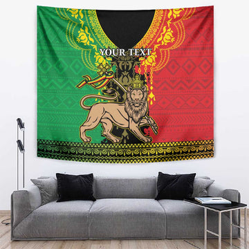 Personalised Afro Ethiopia Tapestry Lion Of Judah - African Pattern LT15