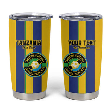 Custom Afro Tanzania Football Tumbler Cup We Are Champions LT15