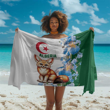Afro Algeria Sarong Fennec Fox With Blue Isris Flower LT15