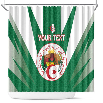 Personalised Algeria Shower Curtain Coat Of Arms With Islamic Pattern LT15