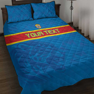 DR Congo Football Custom Quilt Bed Set Go Champions LT15