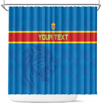 Custom DR Congo Football Shower Curtain Go Les Léopards LT15