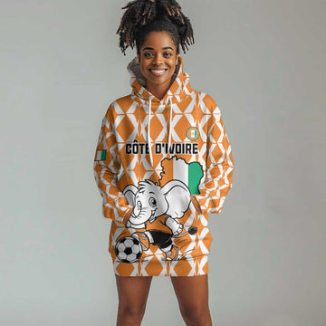 Custom Ivory Coast Football Hoodie Dress Go Champions LT15