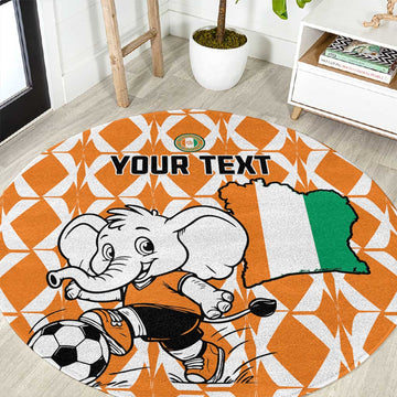 Custom Ivory Coast Football Round Carpet Go Champions LT15