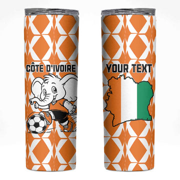 Custom Ivory Coast Football Skinny Tumbler Go Champions LT15