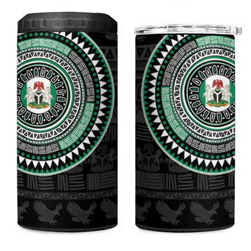 Nigeria African Tribal Pattern 4 in 1 Can Cooler Tumbler Chest Arm Tattoo LT15