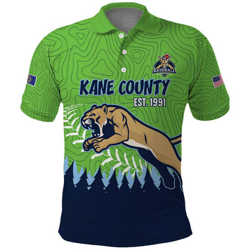 Kane County 2025 Baseball Custom Polo Shirt Cougar Fight Cougar Win LT15