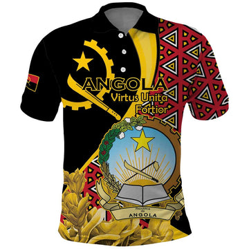 Personalized Angola Polo Shirt Coat Of Arms Welwitschia Mirabilis LT15