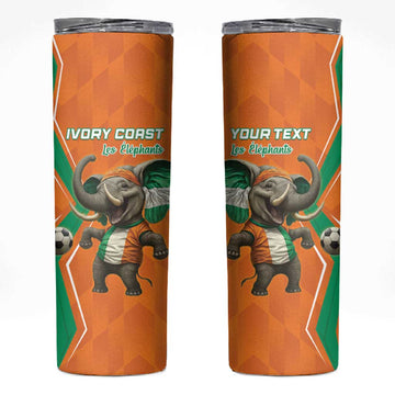 Custom Afro Ivory Coast Football Skinny Tumbler Go Champions LT15