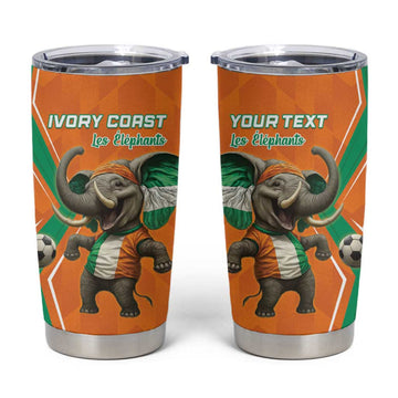 Custom Afro Ivory Coast Football Tumbler Cup Go Champions LT15
