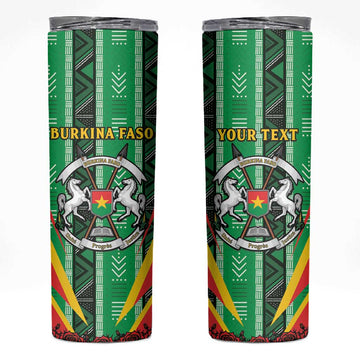 Personalised Afro Burkina Faso Skinny Tumbler Coat Of Arms With Rose LT15