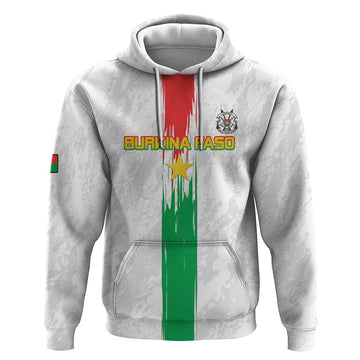 Custom Burkina Faso Football Hoodie Grunge Style LT15