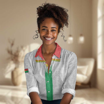 Burkina Faso Football Custom Women Casual Shirt Go Champions LT15
