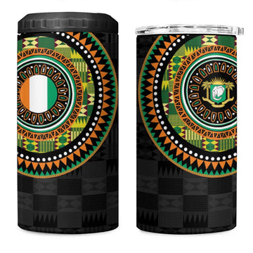 Ivory Coast African Tribal Pattern 4 in 1 Can Cooler Tumbler Chest Arm Tattoo LT15