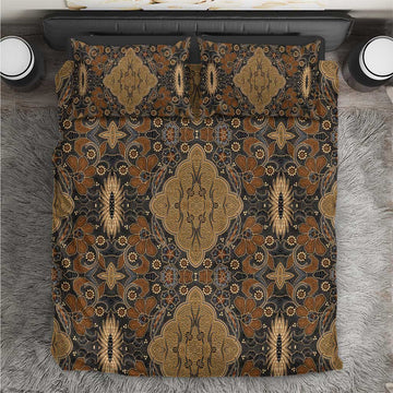 Madiba Nelson Mandela Batik Bedding Set Earthy Brown Indonesia Heritage LT15