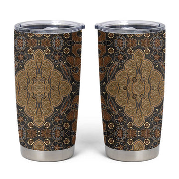 Madiba Nelson Mandela Batik Tumbler Cup Earthy Brown Indonesia Heritage LT15