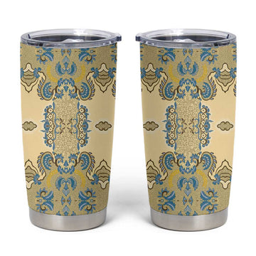 Madiba Nelson Mandela Batik Tumbler Cup Yellow Blue Indonesia Heritage LT15