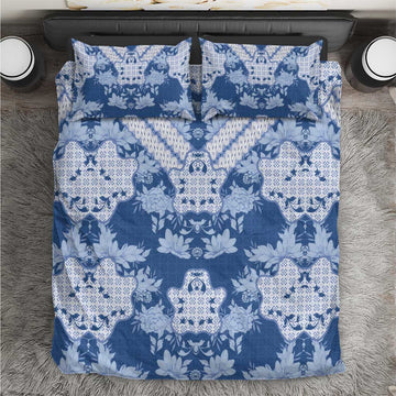 Indonesia Javanese Batik Nelson Mandela Madiba Blue Bedding Set LT15