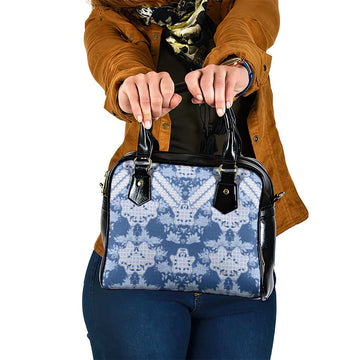 Indonesia Javanese Batik Shoulder Handbag Nelson Mandela Madiba Blue LT15