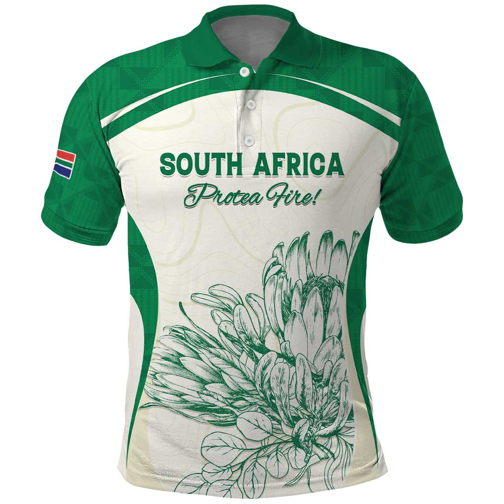 Custom South Africa Cricket Polo Shirt Protea Fire LT15