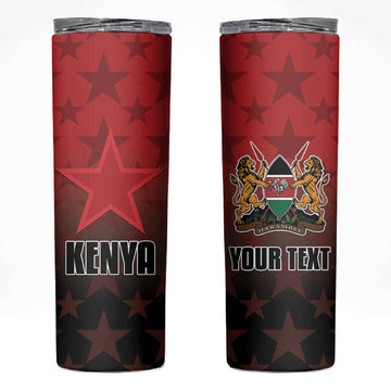Custom Kenya Football Skinny Tumbler Harambee Harambee Stars - Red Jersey LT15