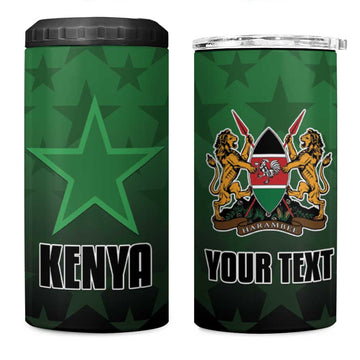 Custom Kenya Football 4 in 1 Can Cooler Tumbler Harambee Harambee Stars - Green Jersey LT15