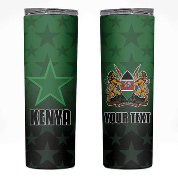 Custom Kenya Football Skinny Tumbler Harambee Harambee Stars - Green Jersey LT15