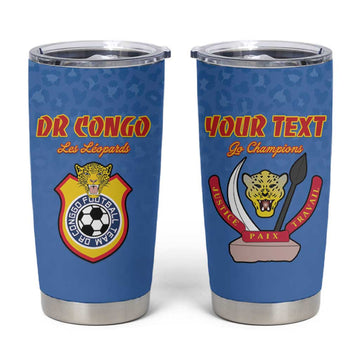 Custom DR Congo Football Tumbler Cup Allez Les Léopards LT15