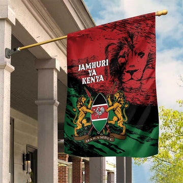 Jamhuri Ya Kenya Garden Flag African Lion - Coat Of Arms LT15