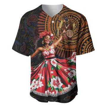 Ladies Sega Dance Baseball Jersey Paisley Mix African Pattern LT15