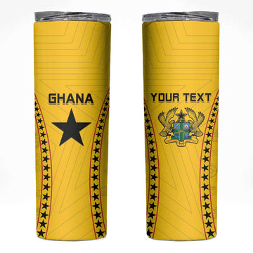 Custom Ghana Football Skinny Tumbler Mix Adinkra Pattern LT15