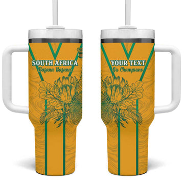 Custom Afro South Africa Soccer Tumbler With Handle Go Champions LT15
