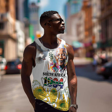 Afro South Africa Freedom Day Men Tank Top Nelson Mandela LT15