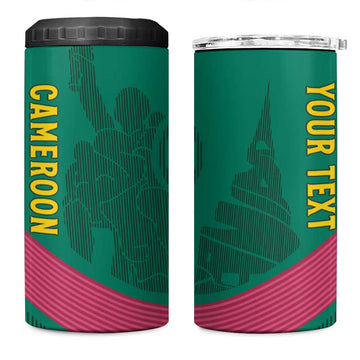 Custom Cameroun Football 4 in 1 Can Cooler Tumbler Allez les Lions LT15