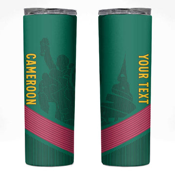 Custom Cameroun Football Skinny Tumbler Allez les Lions LT15
