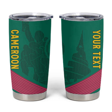 Custom Cameroun Football Tumbler Cup Allez les Lions LT15