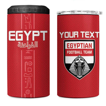 Egyptian Football Custom 4 in 1 Can Cooler Tumbler Yalla Masr - Red Ver LT15