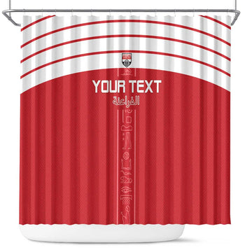 Custom Egypt Football Shower Curtain Yalla Yalla Pharaohs - Red Ver LT15