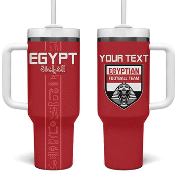 Egyptian Football Custom Tumbler With Handle Yalla Masr - Red Ver LT15