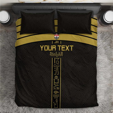 Egyptian Football Custom Bedding Set Yalla Masr - Black Ver LT15