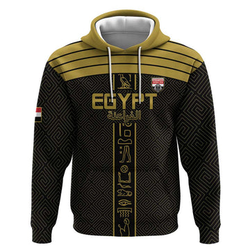 Custom Egypt Football Hoodie Yalla Yalla Pharaohs - Black Ver LT15