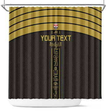 Custom Egypt Football Shower Curtain Yalla Yalla Pharaohs - Black Ver LT15