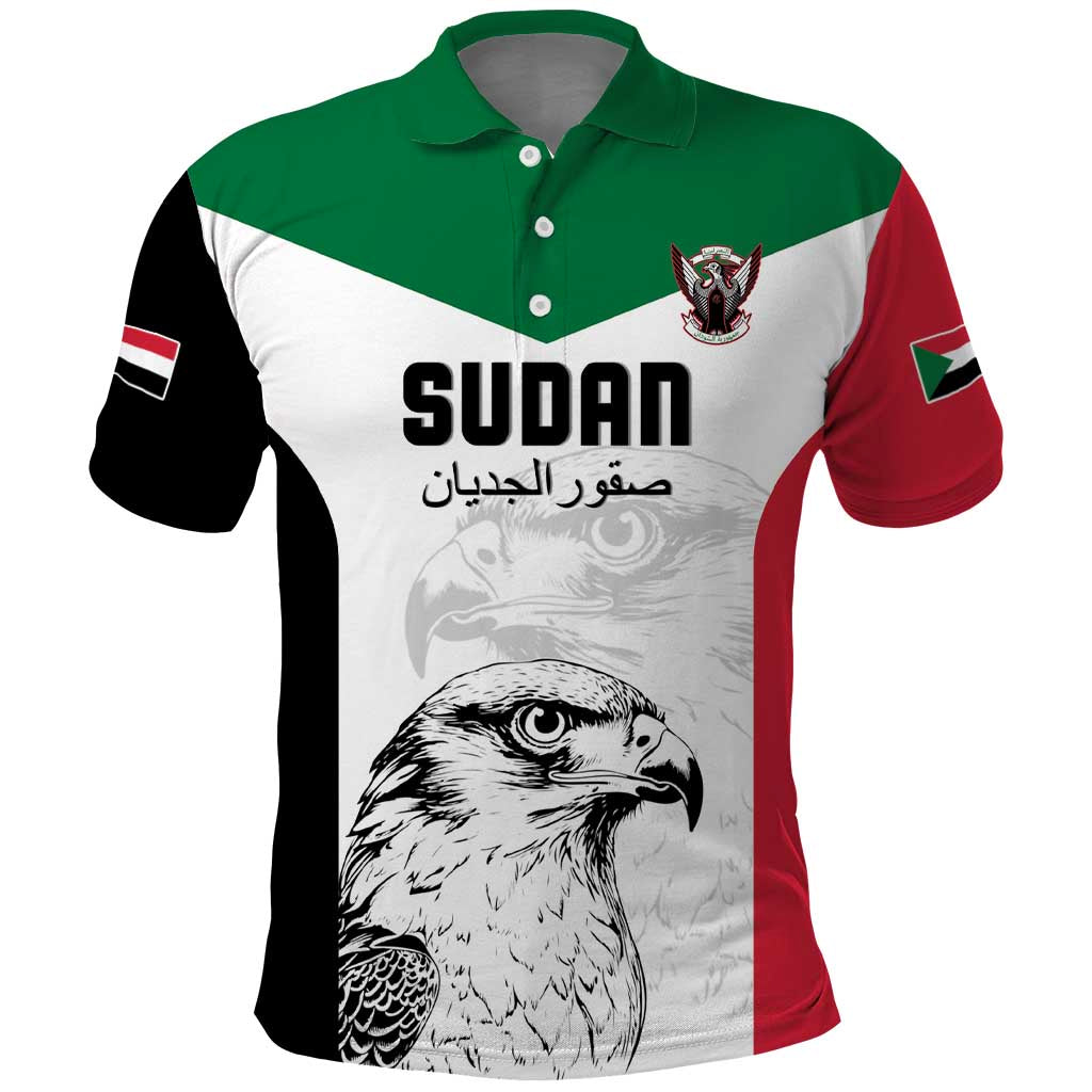 Custom Sudan Football Polo Shirt Yalla Falcons of Jediane LT15