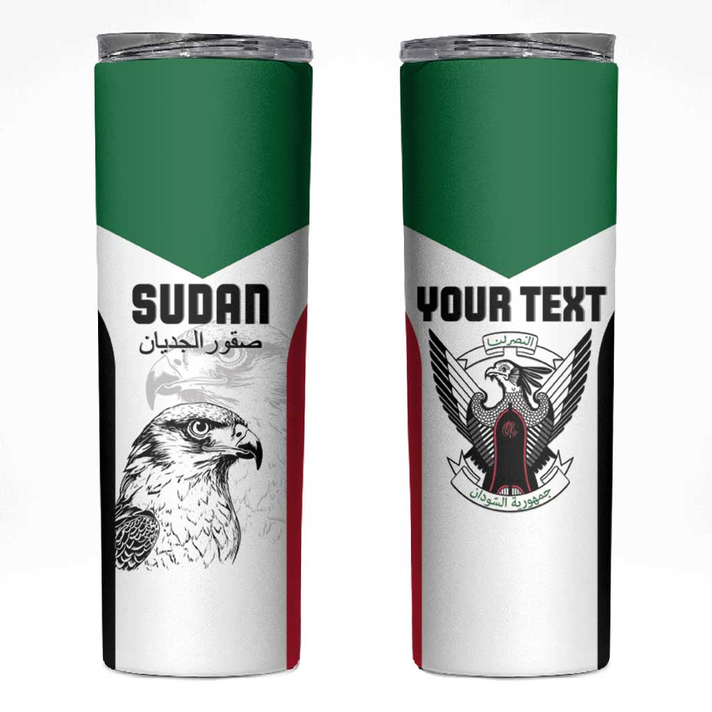 Custom Sudan Football Skinny Tumbler Yalla Sudan LT15