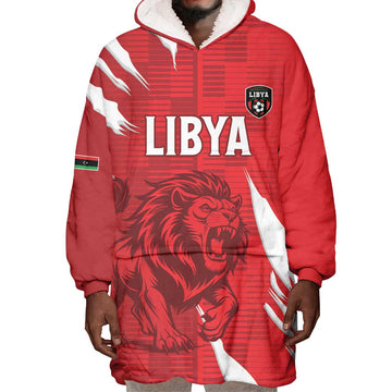 Custom Libya Football Wearable Blanket Hoodie Yalla Libya LT15