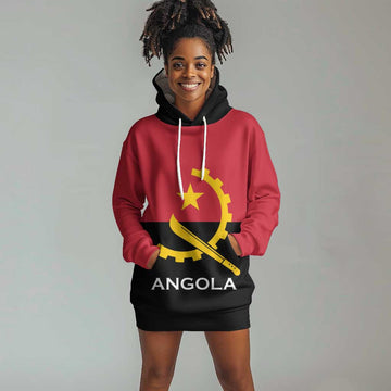 Angola Country Flag Stylized Hoodie Dress LT15