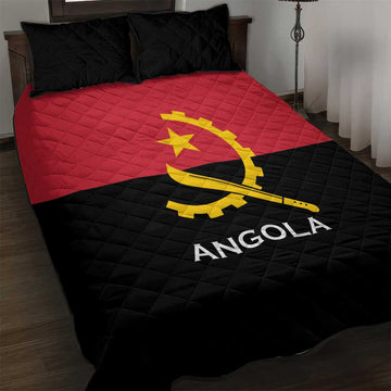 Angola Country Flag Stylized Quilt Bed Set LT15