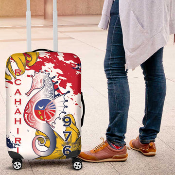 Ra Hachiri 976 Luggage Cover Mayotte Map With Ylang Ylang LT15